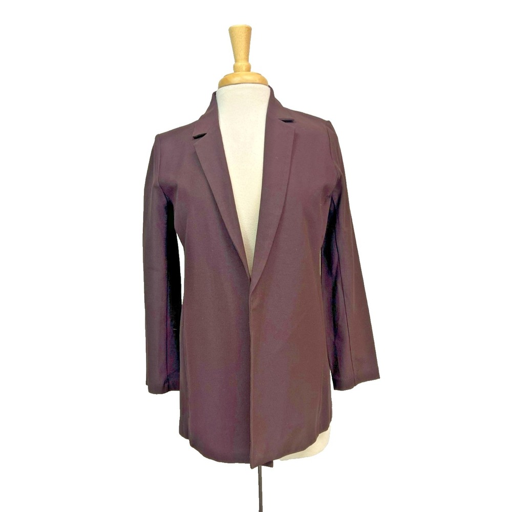 Eileen Fisher Open Front Brown Blazer Pockets Long Sleeveโ Petite SZ S